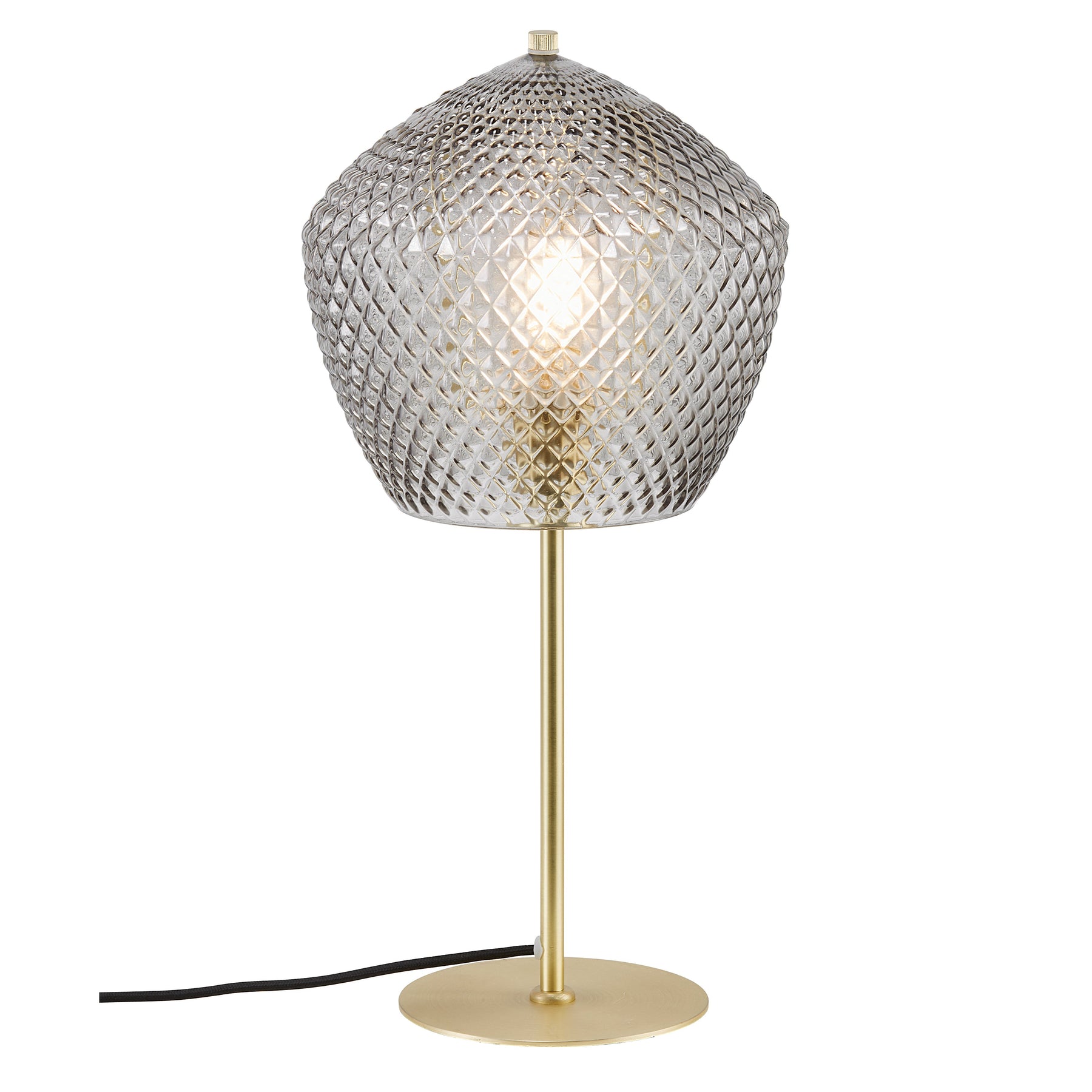 Orbiform Table Lamp, Brass/Smoked