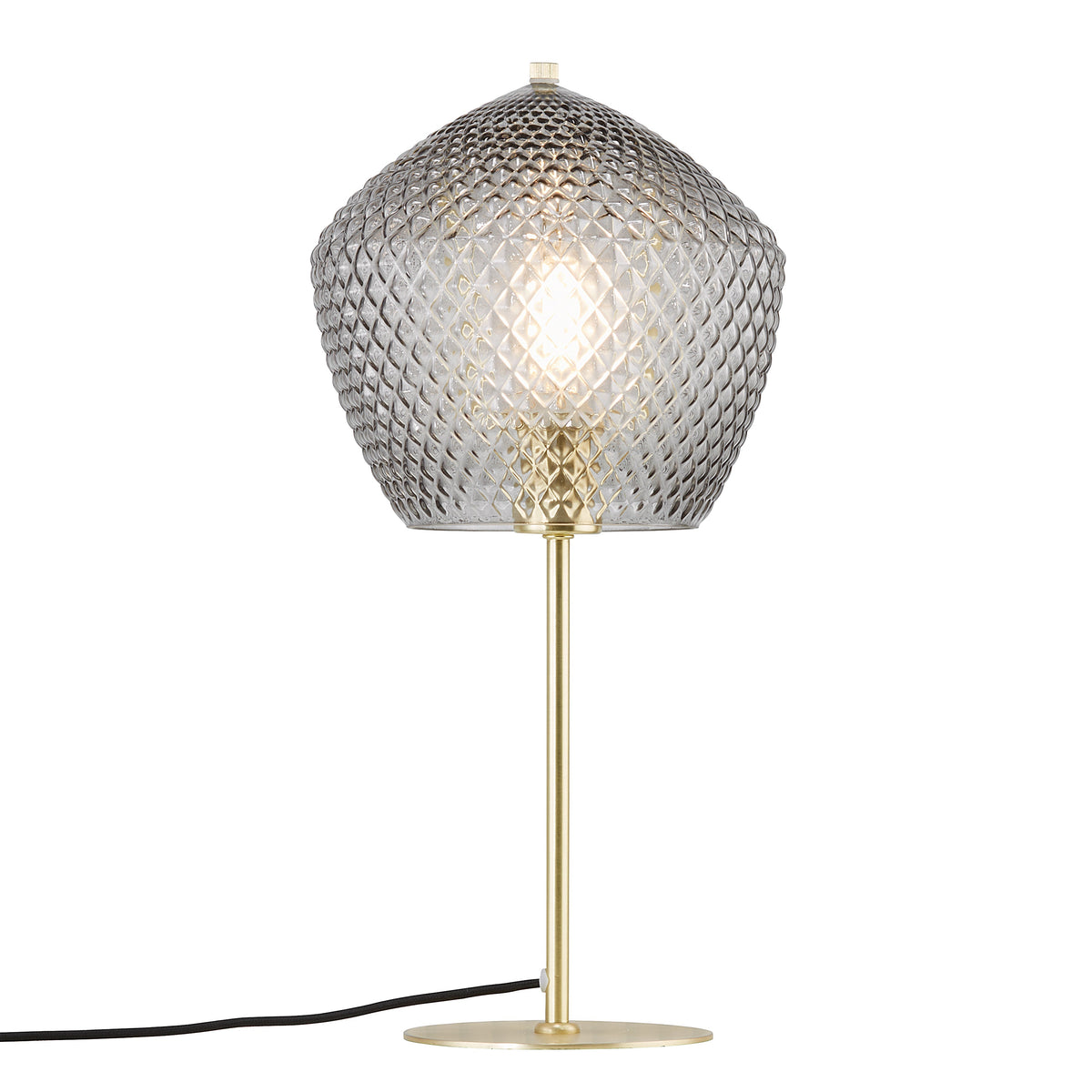 Orbiform Table Lamp, Brass/Smoked