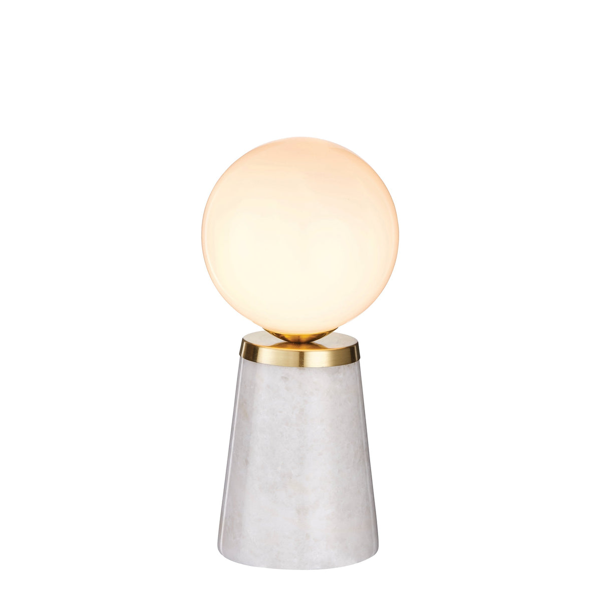 Otto Marble Table Lamp, White/Brass