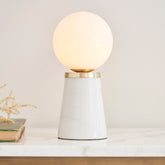 Otto Marble Table Lamp, White/Brass