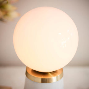Otto Marble Table Lamp, White/Brass