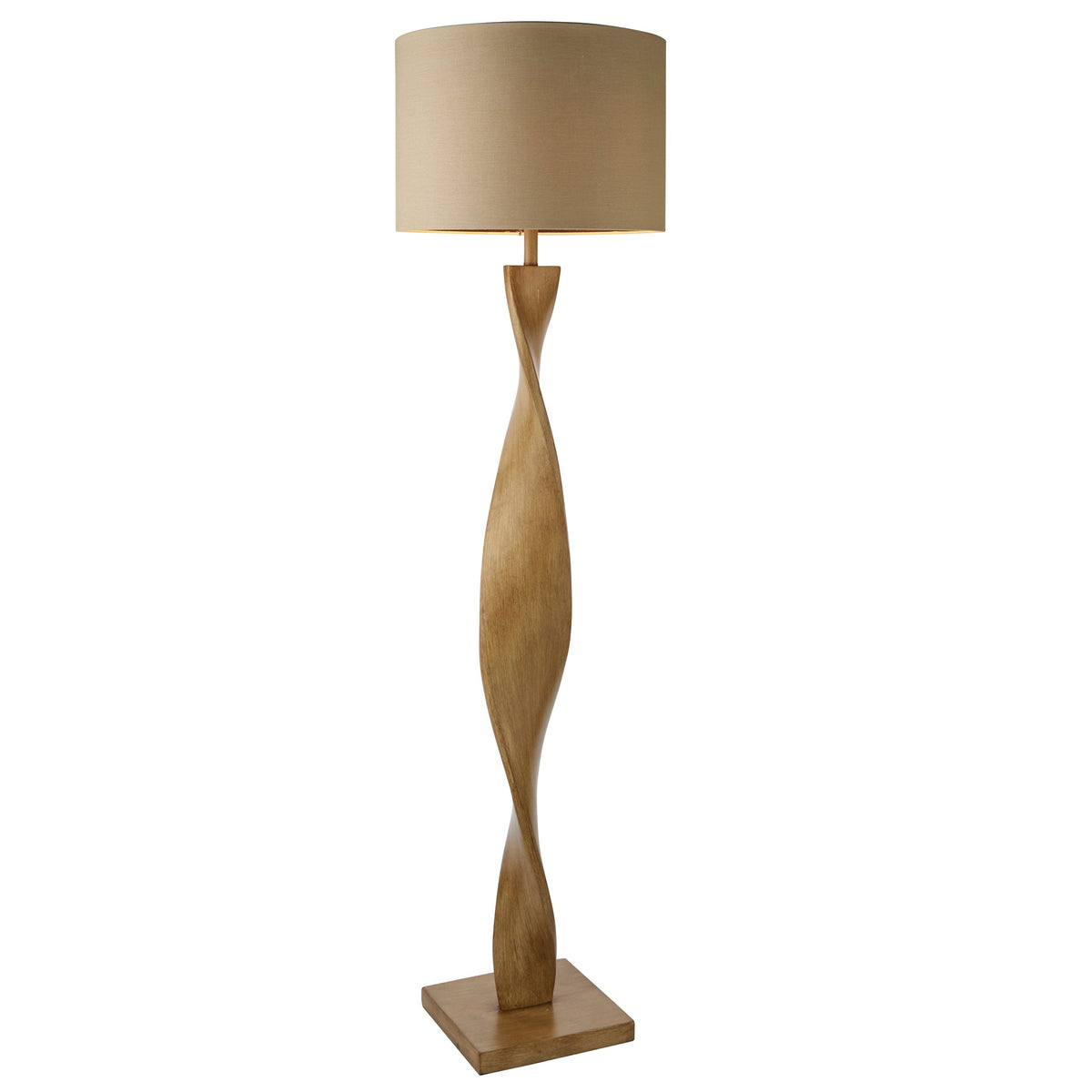 Abia Floor Lamp, Oak Effect