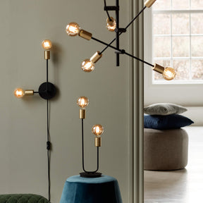 Josefine Wall Light, Black/Brass